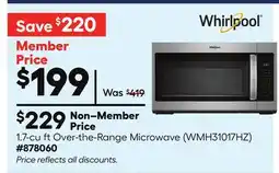 Lowe's 1.7-cu ft Over-the-Range Microwave offer