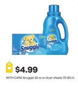 CVS Snuggle 32 oz or dryer sheets 70-80 ct OFF! Family Care, Deep Woods or Clean Feel aerosols offer