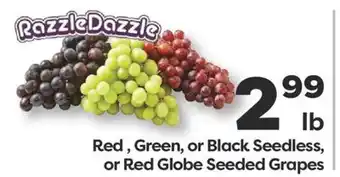 Weis Markets Red, Green, or Black Seedless, or Red Globe Seeded Grapes offer