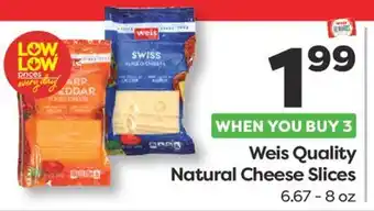 Weis Markets Weis Quality Natural Cheese Slices offer
