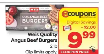 Weis Markets Weis Quality Angus Beef Burgers offer