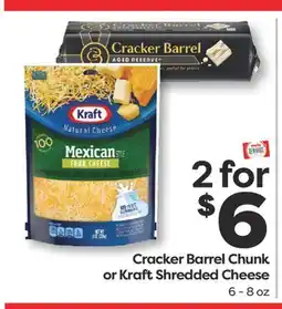 Weis Markets Cracker Barrel Chunk or Kraft Shredded Cheese offer