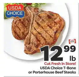 Weis Markets USDA Choice T-Bone or Porterhouse Beef Steaks offer
