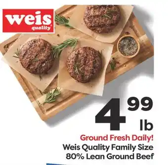 Weis Markets Weis Quality Family Size 80% Lean Ground Beef offer