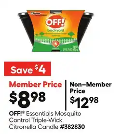 Lowe's Essentials Mosquito Control Triple-Wick Citronella Candle offer