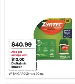 CVS Zyrtec 90 ct offer