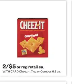 CVS Cheez-It 7 oz or Combos 6.3 oz offer
