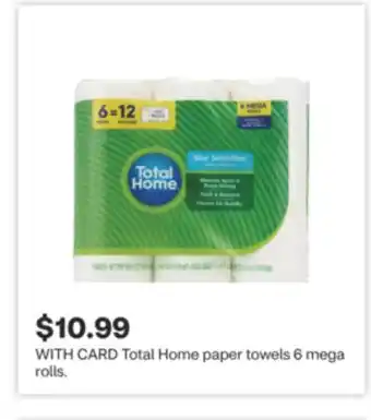 CVS Total Home paper towels 6 mega rolls offer