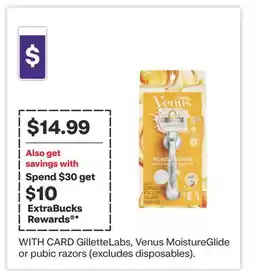 CVS Gillette Labs, Venus MoistureGlide or pubic razors offer