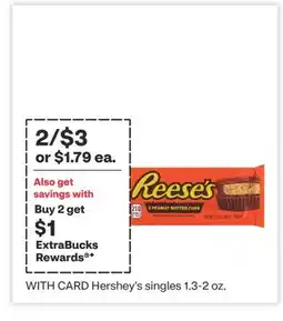 CVS Hershey's singles 1.3-2 oz offer
