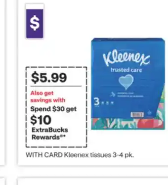 CVS Kleenex tissues 3-4 pk offer