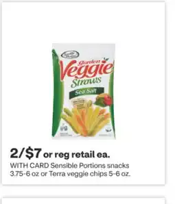 CVS Sensible Portions snacks 3.75-6 oz or Terra veggie chips 5-6 oz offer