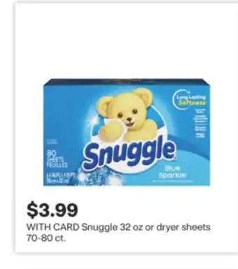 CVS Snuggle 32 oz or dryer sheets 70-80 ct offer