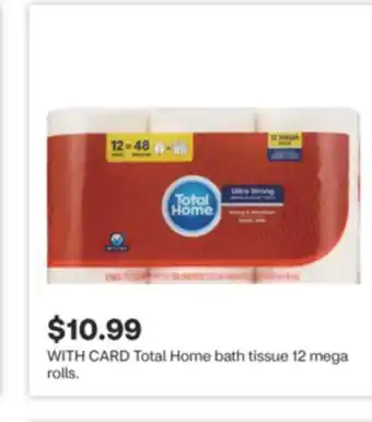 CVS Total Home bath tissue 12 mega rolls offer