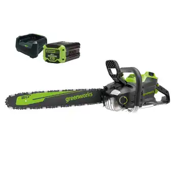 Walmart Greenworks 60V 20 Cordless Brushless Chainsaw with 8.0Ah Battery & Rapid Charger 2026202 offer