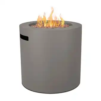 Walmart Real Flame Aegean 24 Round Stainless Steel Propane Fire Pit Table in Mist Gray offer