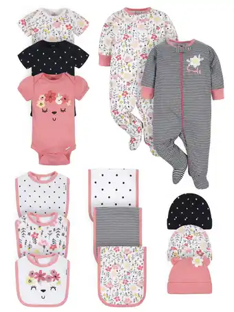 Walmart Gerber Baby Girl Clothes Gift, 14-Piece Outfit Set (Newborn – 3/6 Months) offer