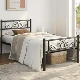 Walmart Renwick Modern Scroll Metal Platform Bed, Black, All Ages, Twin offer