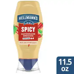 Walmart Hellmann's Spicy Mayonnaise Dressing, Condiment Squeeze Bottle with Real Chili Peppers 11.5 oz offer