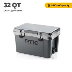 Walmart RTIC 32 QT Ultra-Light Hard-Sided Ice Chest Cooler, Fits 48 Cans, Dark Grey & Cool Grey offer