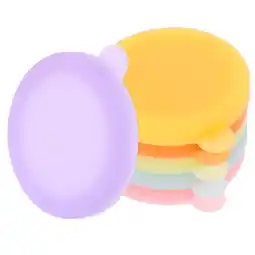 Walmart OUNONA 6pcs Silicone Lid Cover Colorful Silicone Jar Cover Reusable Silicone Sauce Cups Lids offer