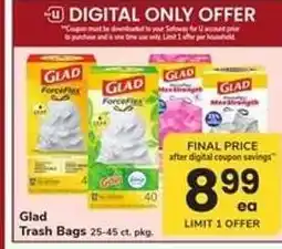 Safeway Glad Trash Bags offer