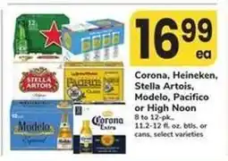 Safeway Corona, Heineken, Stella Artois, Modelo, Pacifico or High Noon offer