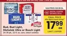 Safeway Bud, Bud Light, Michelob Ultra or Busch Light offer