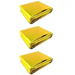 Walmart 3 Pcs Aluminum Foil Emergency Blanket Warm Space Blankets Outdoor Thermal Supplies offer