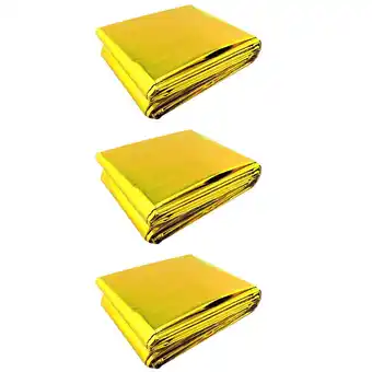 Walmart 3 Pcs Aluminum Foil Emergency Blanket Warm Space Blankets Outdoor Thermal Supplies offer