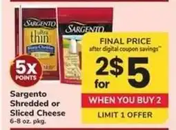 Safeway Sargento Shredded or Sliced Cheese offer