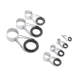 Walmart UDIYO 7Pcs/Set Mixed Size Fish Pole Repair Kit Line Rings Eyes Fishing Rod Guide Set offer