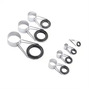 Walmart UDIYO 7Pcs/Set Mixed Size Fish Pole Repair Kit Line Rings Eyes Fishing Rod Guide Set offer