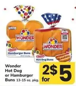 Safeway Wonder Hot Dog or Hamburger Buns offer