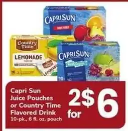Safeway Capri Sun Juice Pouches or Country Time Flavored Drink offer