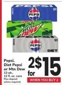 Safeway Pepsi, Diet Pepsi, Or Mtn Dew offer