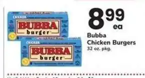 Safeway Bubba Chicken Burgers offer