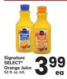 Safeway Signature Select Orange Juice offer