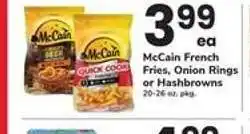 Safeway McCain French Fries, Onion Rings or Hashbrowns offer