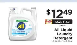 ShopRite all Liquid Laundry Detergent offer
