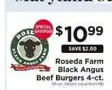 ShopRite Roseda Farm Black Angus Beef Burgers 4-ct offer