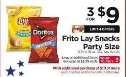 ShopRite Frito Lay Snacks Party Size offer