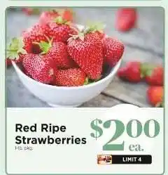 ShopRite Red Ripe Strawberries offer