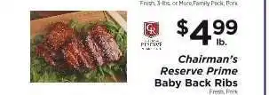 ShopRite Chairman's Reserve Prime Baby Back Ribs offer