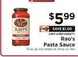 ShopRite Rao's Pasta Sauce offer
