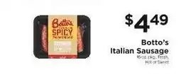 ShopRite Botto's Italian Sausage offer