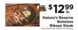 ShopRite Nature’s Reserve Boneless Ribeye Steak offer