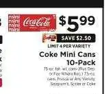 ShopRite Coke Mini Cans 10-Pack offer