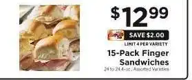 ShopRite 15-Pack Finger Sandwiches offer