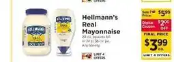 ShopRite Hellmann's Real Mayonnaise offer